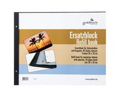 Goldbuch recharge pour album photos, feuilles noires avec feuilles intercalaires en pergamine, 30x38 cm, 30 pages, 83077