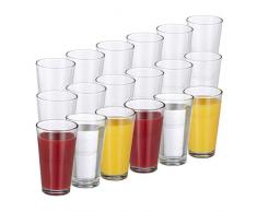 Relaxdays 10023413 Lot de 18, Boissons, contenance 500ml, Eau, Verres Ã jus, Sodas, Colas, Cocktails, Transparent