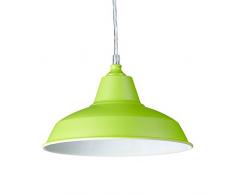 Relaxdays Suspension luminaire lampe Ã suspension abat-jour en mÃ©tal couleur pÃ©tante HxlxP: 112 x 28 x 28 cm style industriel hauteur rÃ©glable, vert