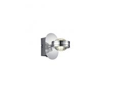 TRIO, Applique, Lentil incl. 2 x LED,SMD,2,3 Watt,3000K,240 Lm. Acryl, Transparent & couleur, Corps: metal, Chrome L:12,0cm, H:7,5cm, P:13,0cm IP20,Interrupteur