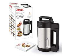 Imetec SM 1000 Soup Maker, Cuit et Mixeur, 3 Programmes Automatiques, VellutÃ©s, Soupes et MixÃ©s, 6 Portions, Lames SciÃ©es en Acier Inoxydable, avec Recette 900 W, 1,6 L