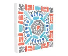 Le Stupell Home Decor Collection Coastal Couleurs mosaÃ¯que Murale tendue, Toile, Multicolore, 76.2Â x 193.55Â x 76.2Â cm