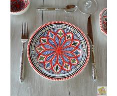 Assiette à entrée ou dessert Bakir rouge - D 20 cm