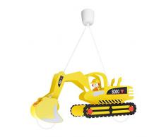 elobra Lampe suspendue 2 ampoules en forme de pelleteuse de chantier