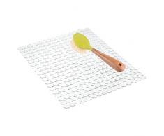 InterDesign Orbz protection évier - grand tapis évier en plastique - egouttoir a vaisselle à découper - transparent