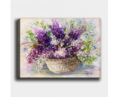 Bonamaison Peinture sur toile, multicolore, 70 x 100 cm - Conçu et fabriqué en Turquie