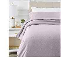 AmazonBasics Parure de lit avec housse de couette en microfibre chinÃ©e 135 x 200 cm, Violet crÃ©puscule