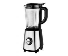 Venga! Blender Puissant avec bol en Verre, 1.5 litres, Mixeur pour Smoothies, Glace Pilée, Jus de Fruits et Légumes, Milkshake, 1000 W, Noir/Inox, VG BL 51362