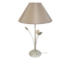 Tosel 62317 Lampe de Table Orbis Verre 100 W E27 Blanc Or/Taupe
