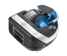 Rowenta RR8021WH Aspirateur Robot Connecté Smart Force Cyclonic pour Sols Durs Tapis Moquettes Noir et Bleu