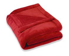 CelinaTex Couverture, Jour/Plafond, Montréal, Polaire Microfibre, Polyester, Rot, 220 x 240 cm