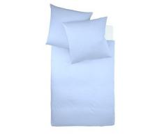 Fleuresse Drap de lit 9100-6056, 200-200 cm Couleurs Uni Satin Maco Couleur Bleu, 100% Coton