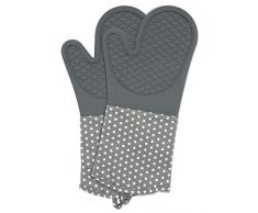 WENKO Gants de cuisine gris - 1 paire, Coton, 18.5 x 37.5 cm, Gris