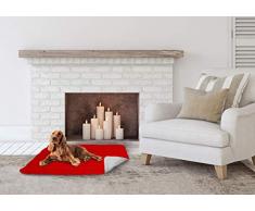 Double-face coussin pour chien 60x100cm Rouge/Gris clair