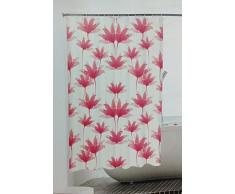 GMMH Rideau de Douche Anti Moisissure Effet Baignoire Rideau Imperméable avec 12 Anneaux Fleurs (Rose)