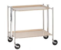 Platex - 500250MBBL - Textable - Bouleau - La Table Roulante - Pliante - Montants ChromÃ©s