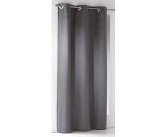 douceur dintÃ©rieur rideau a oeillets carres 140x240 cm suede suedine anthracite