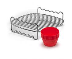Philips HD9904/01 set daccessoires de cuisson, Grille double niveau, moules à muffin pour Philips AirFryer