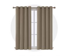 Deconovo Rideaux occultants Thermiques Taupe 138 x 140 cm