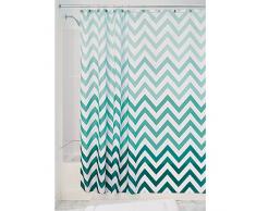 InterDesign Ombre Chevron rideau de douche textile, 183,0 cm x 183,0 cm rideau douche et baignoire en polyester, rideau avec motif en zigzag, vert