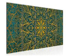 Tableau decoration murale Mandala 200 x 80 cm - XXL Impression sur Toile Salon Appartment 5 Parties - prÃªt Ã accrocher - 107455b