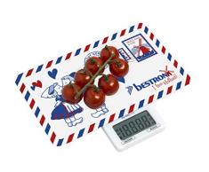 Bestron Balance de cuisine numérique avec écran LCD, I Love Holland, Capacité de charge 5 kg, Verre, Blanc/Bleu