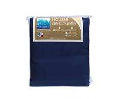 Nuit des Vosges 2100228 Cotoval Housse de Couette Uni Coton Marine 200 x 200 cm