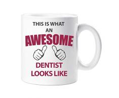 60 Second Makeover® Mug Inscription This is What An Awesome Dentist Looks Like Cadeau Tasse Anniversaire Noël