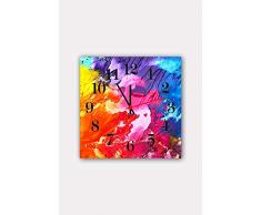 Bonamaison Horloge Murale en MDF, Multicolore, 30 x 30 cm