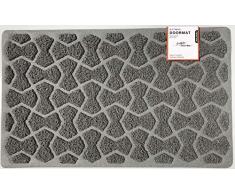 Nicoman Paillasson en Forme de nÅud Papillon, Paillasson Spaghetti Lavable au Jet, Gris, 75x44cm