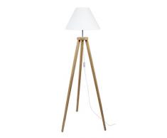 Tosel 51112 Lampadaire 1 Lumière Bois, E27, 40 W, Noir, 40 x 155 cm