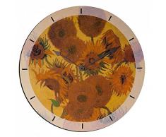 Artopweb EC35021 Van Gogh Sunflowers Pendule Murale Bois Multicolore 60 x 0,5 x 60 cm