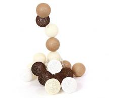 THE HOME DECO LIGHT LA10054/WEB Guirlande DIntÃ©rieur Trinitario, Plastique, Blanc, Beige, Marron