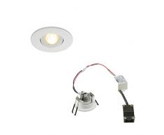SLV plafond new Tria Mini DL Set Spot encastré rond 2,2 W Power LED, 3000 K, 30 °C, avec pilote, clip plumes Blanc 113971