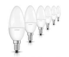 OSRAM LED SUPERSTAR Ampoule LED, Forme flamme, Culot E14, Equivalent 40W, Blanc Chaud 2700K, Lot de 6 piÃ¨ces