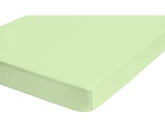 Biberna 2344/426/087, Drap housse en Ã©ponge stretch, 80% coton 20% polyester, ultra doux et extensible, pour un lit de 180x200 cm Ã 200x200 cm, coloris vert pistache