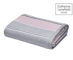 Catherine Lansfield Serviette de Bain Motif Rayures Rose
