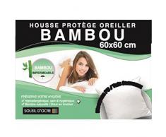 Soleil docre Taie ProtÃ¨ge Oreiller, Bambou, ImpermÃ©able, Blanc, 60x60 cm