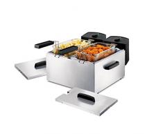 Princess 183123 Double friteuse en acier inoxydable â Zone froide â Filtre de sécurité â Volume 2 X 3 lit.