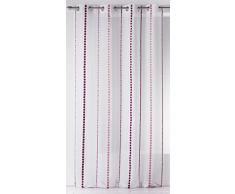 Homemaison 09552-8-AL Voilage Etamine Jacquard/Polyester Bordeaux 1 x 140 cm