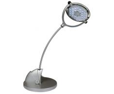Naeve leuchten lampe de table à lED 30 lED et adaptateur 12 v 833 mA, 10 vA/42 cm métal/plastique/métal brillant/argenté/370759 lED blanc