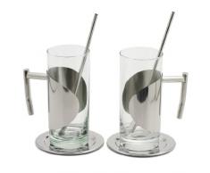 Weis Verres À Thé Glacé Ice Café Latte Macchiato Pack Double avec Saucoupe Et Cuillère