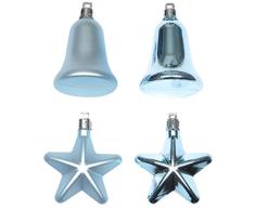 Present Simple 5BOP042BL Lot de 8 Suspensions Etoile/Cloche Bleu 8 cm