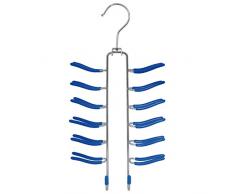 MSV 248 Cintre pour Ceintures RevÃªtement PVC/MÃ©tal ChromÃ© Bleu FoncÃ© 15 x 31 x 0,1 cm