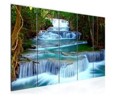 Tableau decoration murale Paysage de cascade 200 x 80 cm - XXL Impression sur Toile Salon Appartment 5 Parties - prÃªt Ã accrocher - 603555b