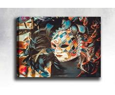Bonamaison Peinture sur toile, multicolore, 70 x 100 cm - Conçu et fabriqué en Turquie