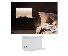 Paulmann 78919 Applique LED Jarina avec étagère INCL. 1x4,5 / 1x1,6 Watts gradable Lecture Blanc Liseuse Métal Lampe Murale 3000 K, 6.1 W