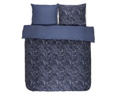 ESSENZA Trend Heritage Mirre Blue Housse de Couette, 100% Satin de Coton, 260x240