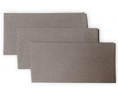Soleil dOcre Lot de 3 Serviettes en Coton Panama Gris, 45 x 45 cm