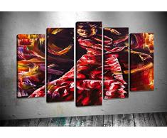 Bonamaison Peinture sur toile, multicolore, 100 x 60 cm, 5 unit - Conçu et fabriqué en Turquie
